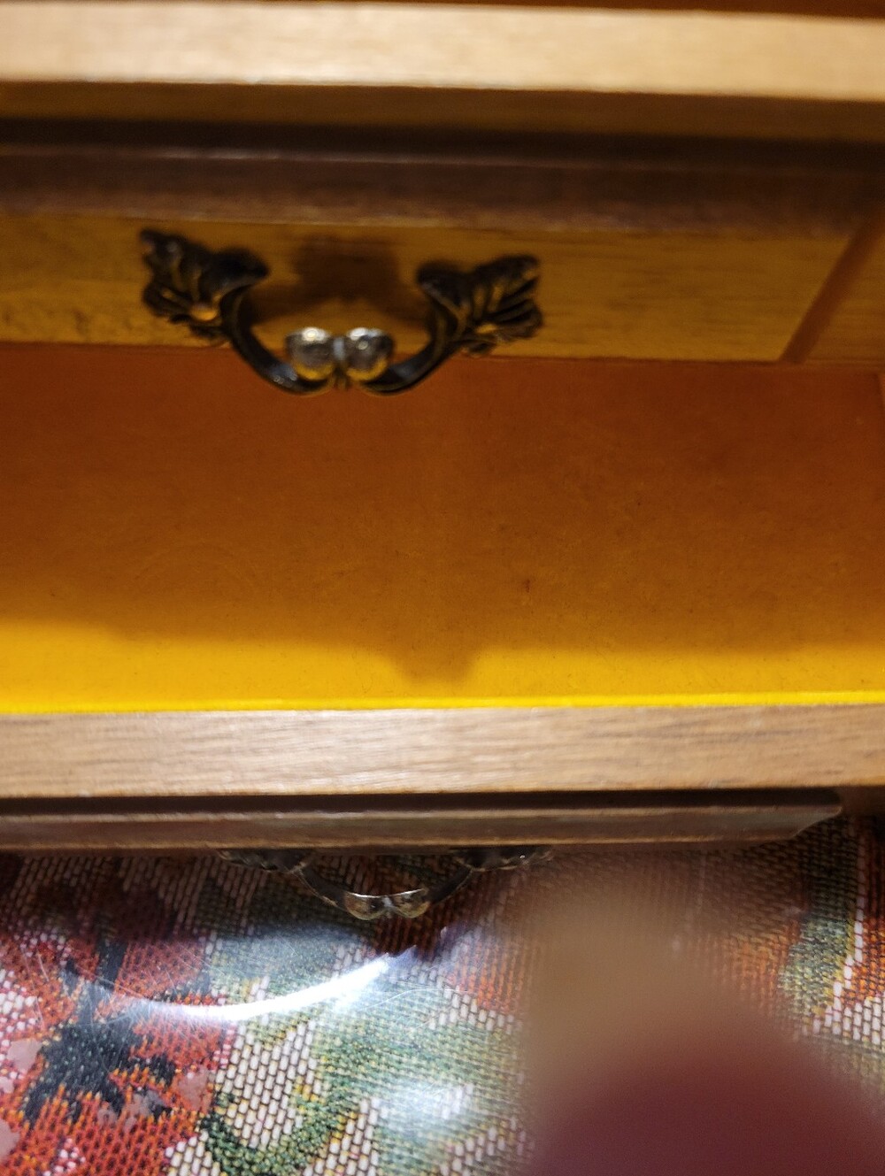 Vintage Wooden Two-Drawer Jewelry Box - Warm Brown - Picture 4 of 10